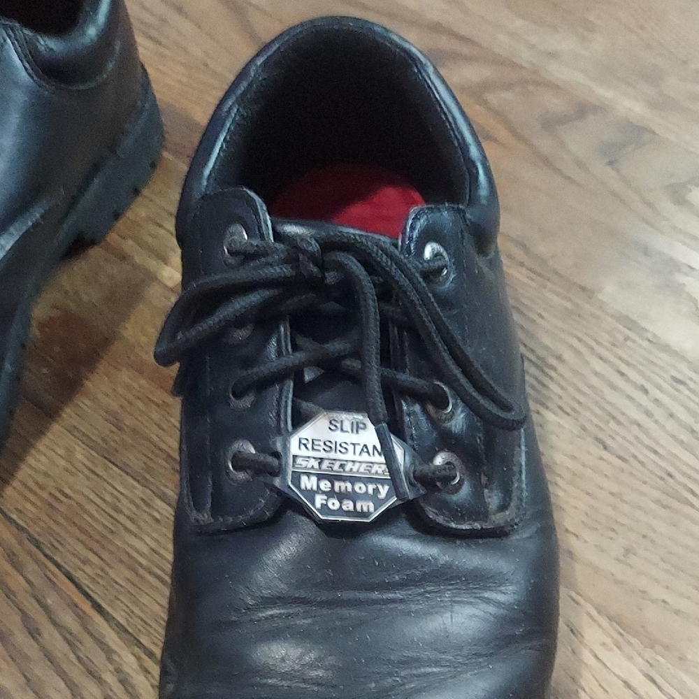 Skechers Black Oxford Shoes with Memory Foam - Picture 8 of 12